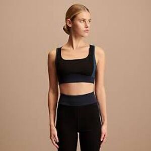 NWT Hermes Yoga Top in Black with Navy